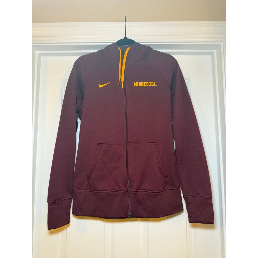 Nike Minnesota Golden Gophers Therma-FIT Maroon Full Zip Hoodie Mens Medium - Picture 2 of 7